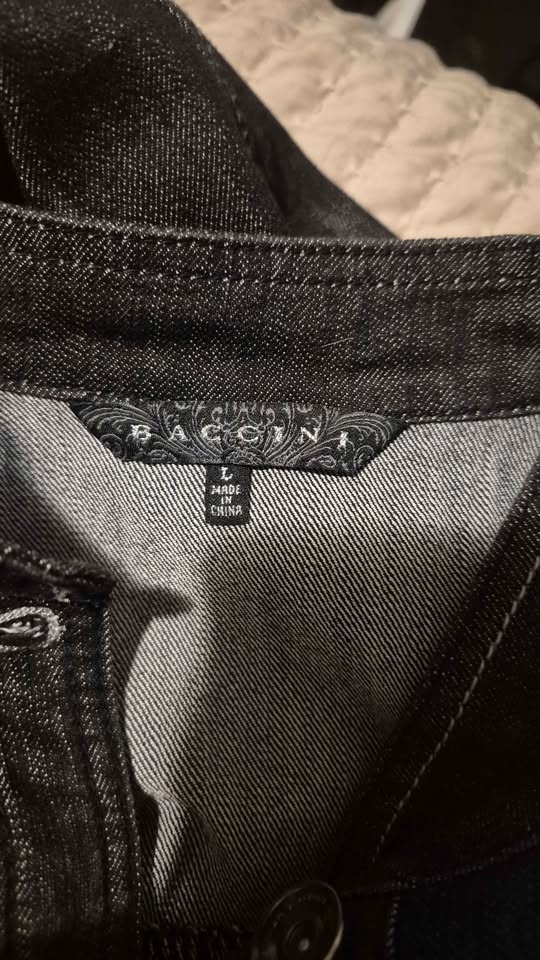 BACCINI Dark Wash Denim Jacket L White Stitching - photo 3