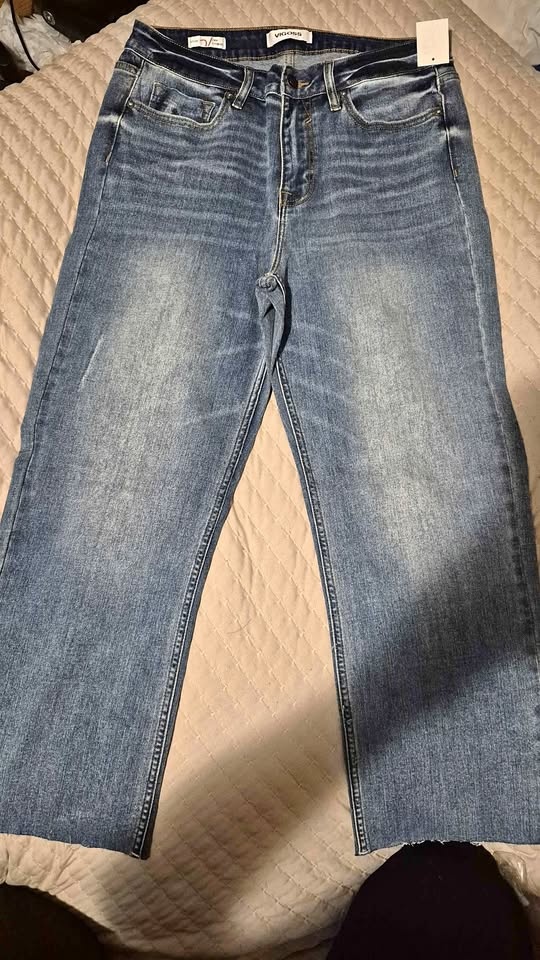 VIGOSS Crop Straight Jeans Light Blue Size 29