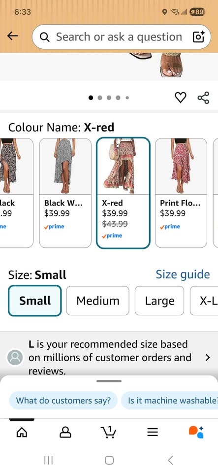 Floral Maxi High Low Skirt - Small - photo 3