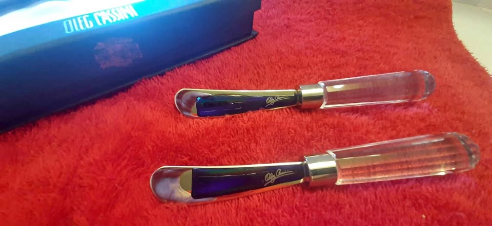 Oleg Cassini Crystal Spreader Knives (Butter/Cheese)