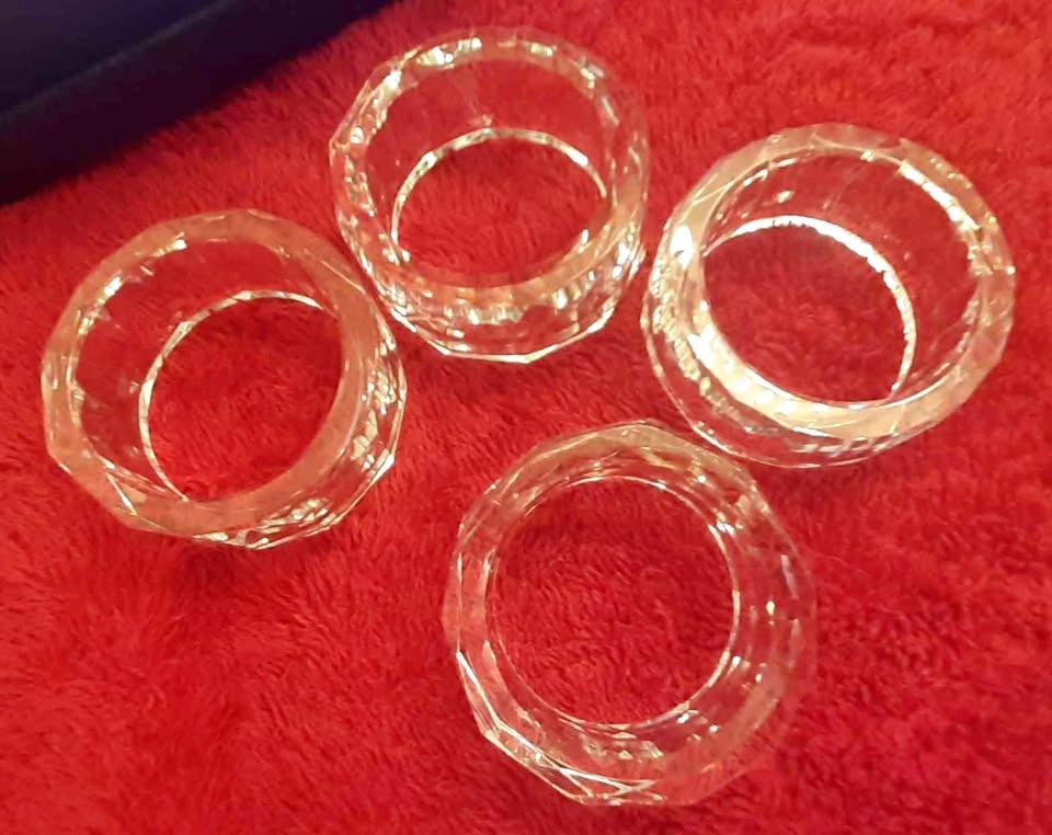 Vintage Oleg Cassini Crystal Napkin Rings