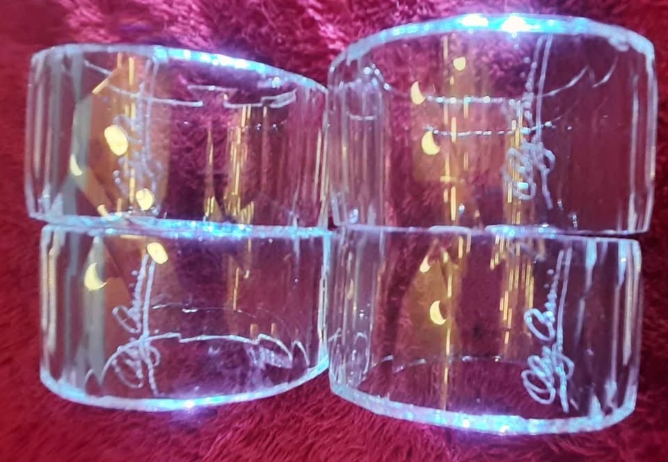 Vintage Oleg Cassini Crystal Napkin Rings - photo 3