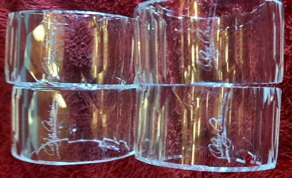 Vintage Oleg Cassini Crystal Napkin Rings - photo 5