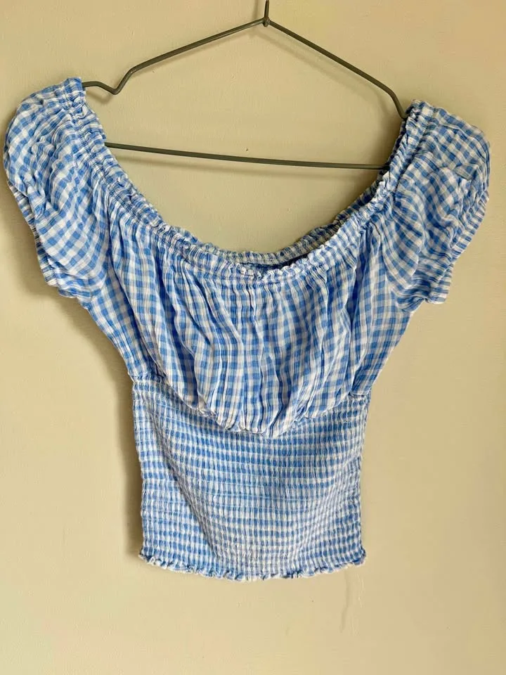 blue gingham top thumbnail