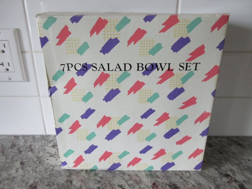 Vintage 80s/90s Plastic Salad Bowl Set - 7 Pc - photo 3