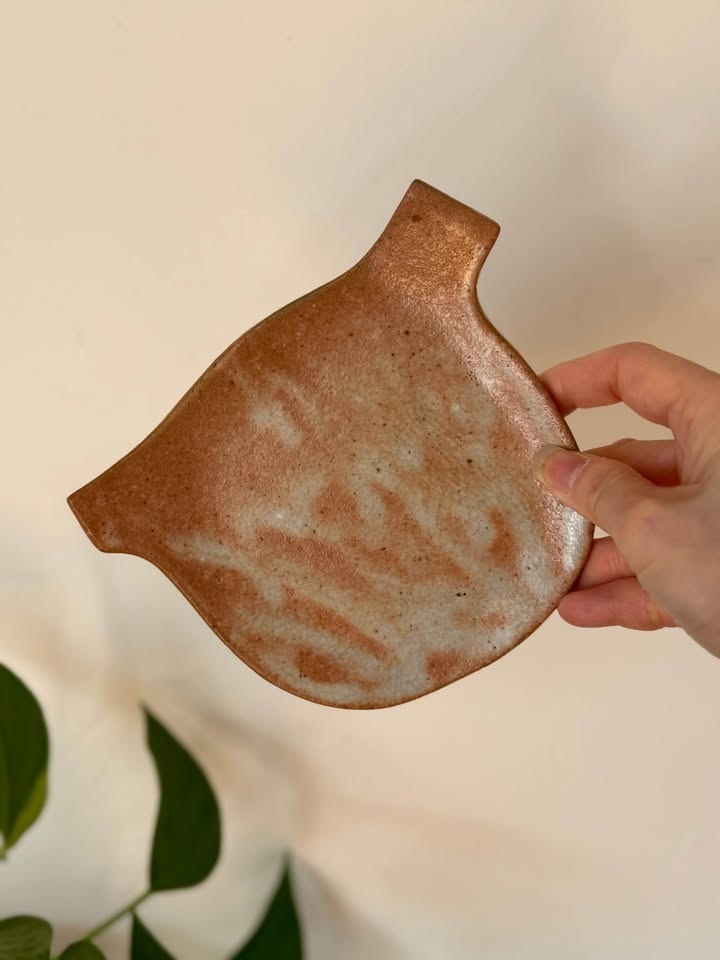 Signed Studio Pottery Dish 6” - Japanese Wabi Sabi Stoneware - photo 5