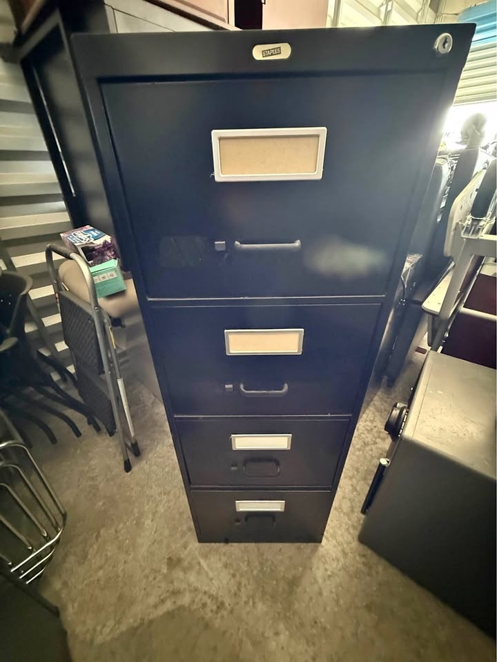 4-Drawer Vertical Legal File Cabinet - Black (2 pcs)