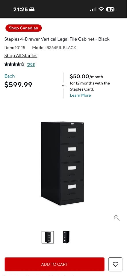 4-Drawer Vertical Legal File Cabinet - Black (2 pcs) - photo 5