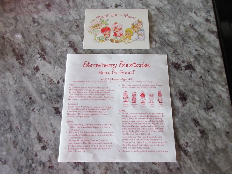 Vintage Strawberry Shortcake Berry Go Round Game Complete - photo 2