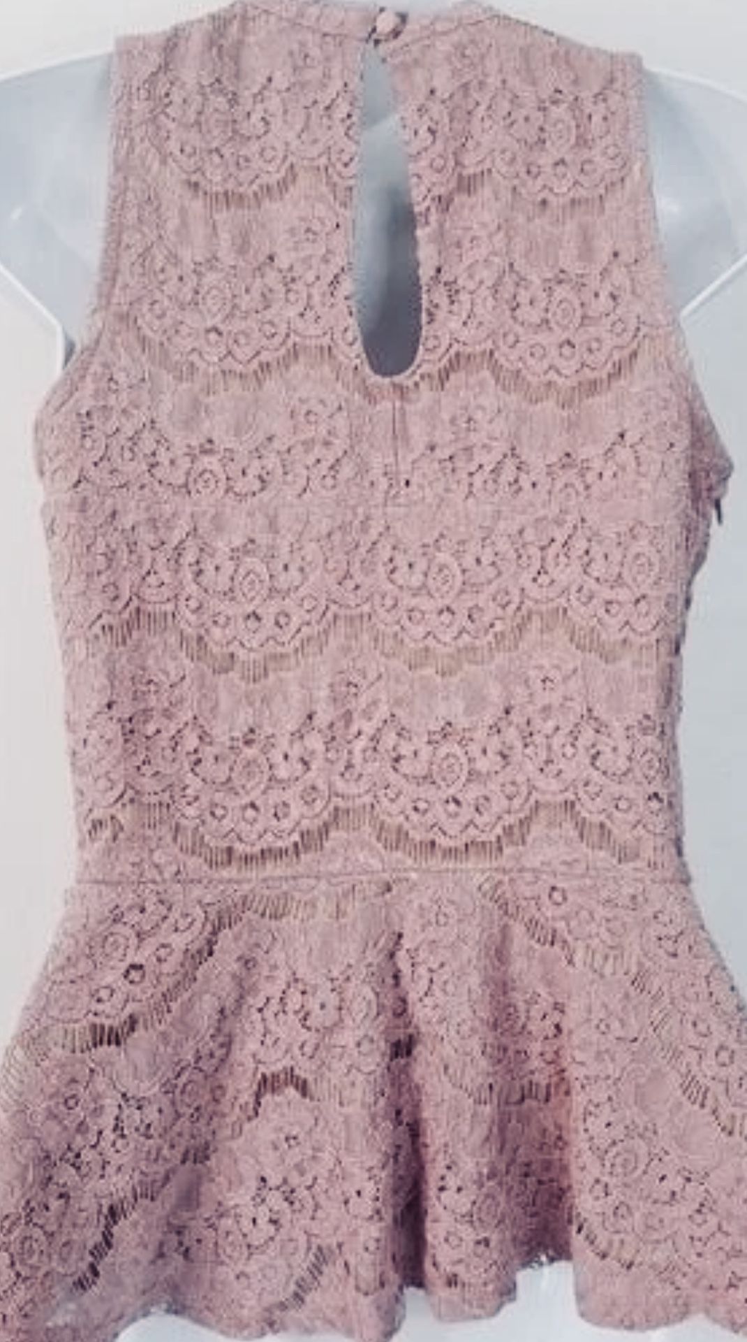 Love, Fire Mauve Lace Peplum Top + Scrunchie Pearl Headband | Si - photo 4