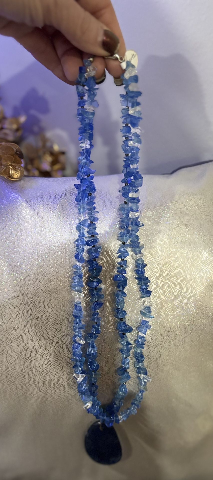 Blue Quartz Statement Necklace – Hand-Strung, One of a Kind - photo 5
