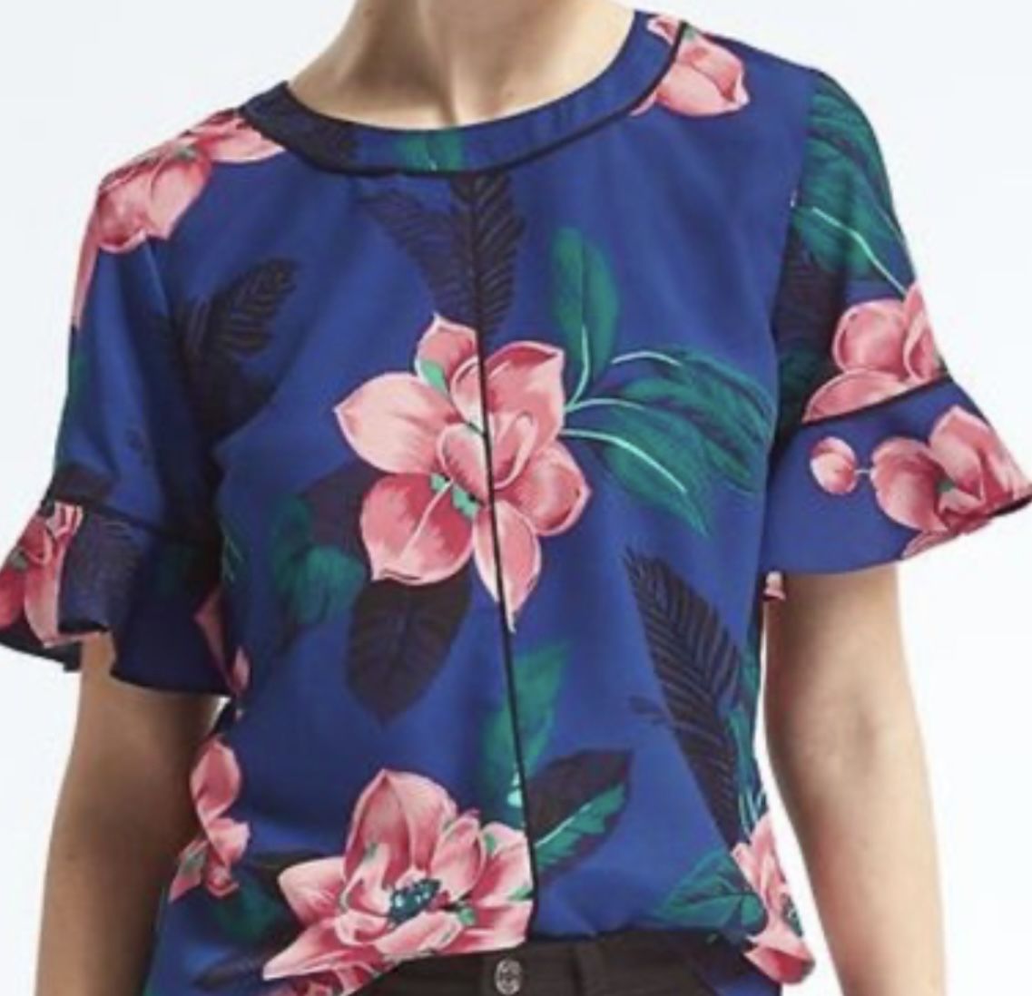 Banana Republic Tropical Floral Blouse - Size L - NWOT - photo 2