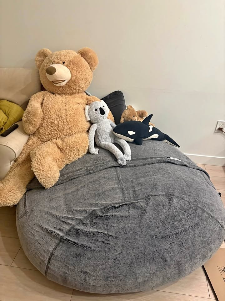 Large Grey Bean Bag Chair