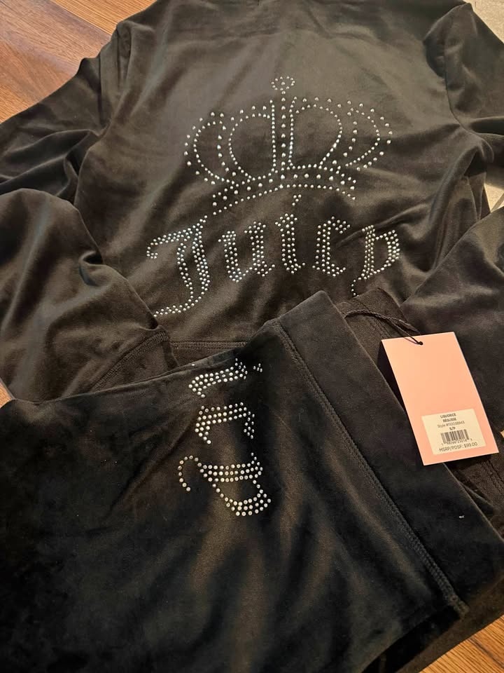 Juicy Couture Velour Tracksuit Black