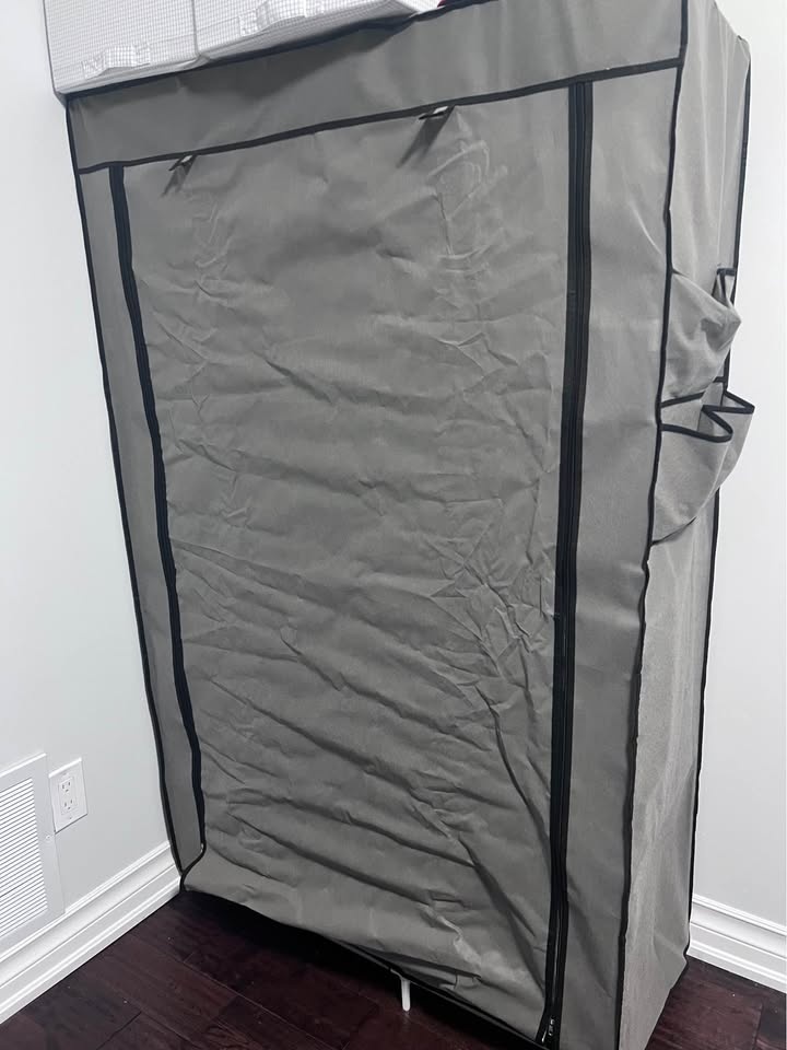 Wardrobe Closet Organizer with Cover, Rods & Shelves - photo 3