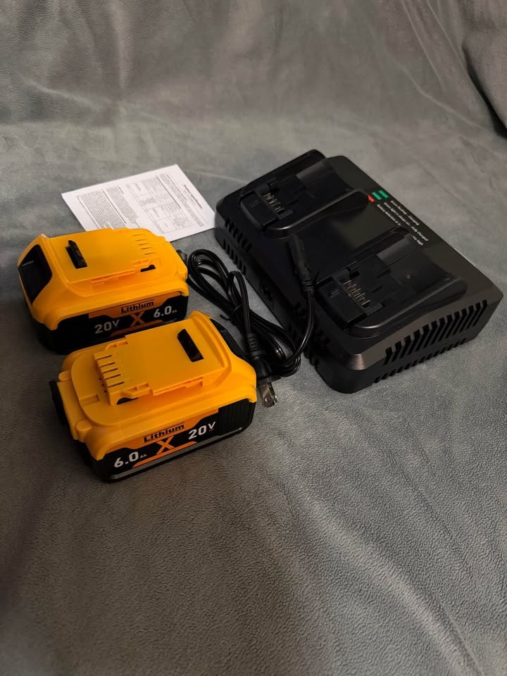 6 Ah 20V lithium Replacement for Dewalt battery with 2 port char - photo 3