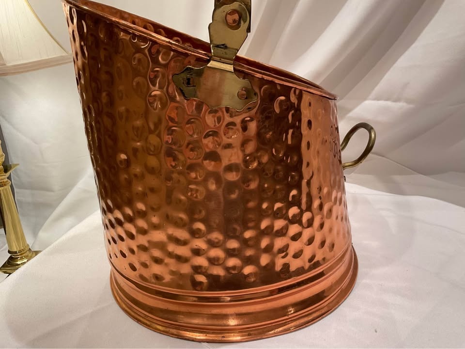 Copper Brass Hammered Shuttle Made In England - Kettle - Planter - photo 5