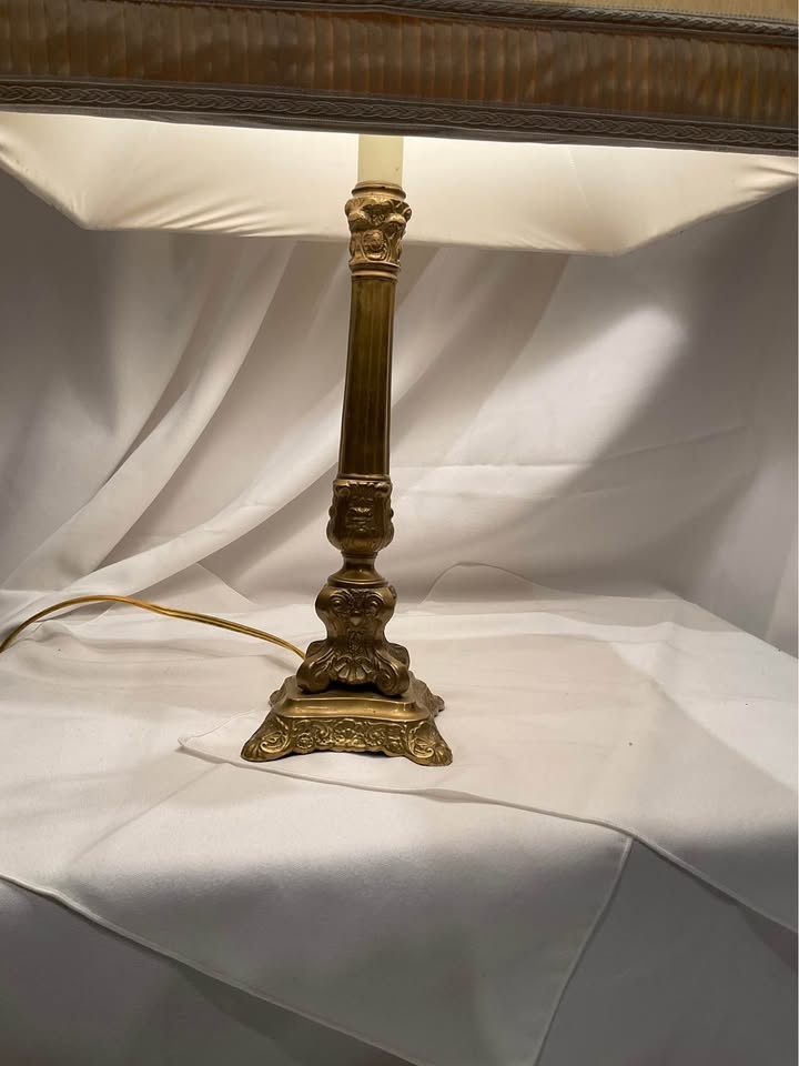 Table Lamp Vintage Brass Hollywood Regency - photo 2
