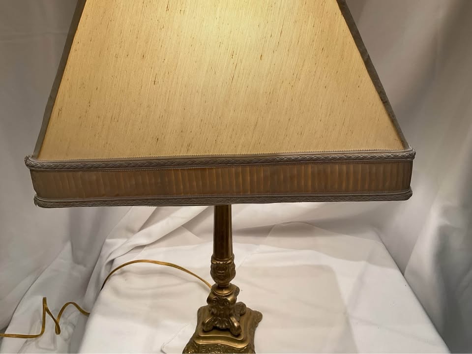 Table Lamp Vintage Brass Hollywood Regency - photo 3