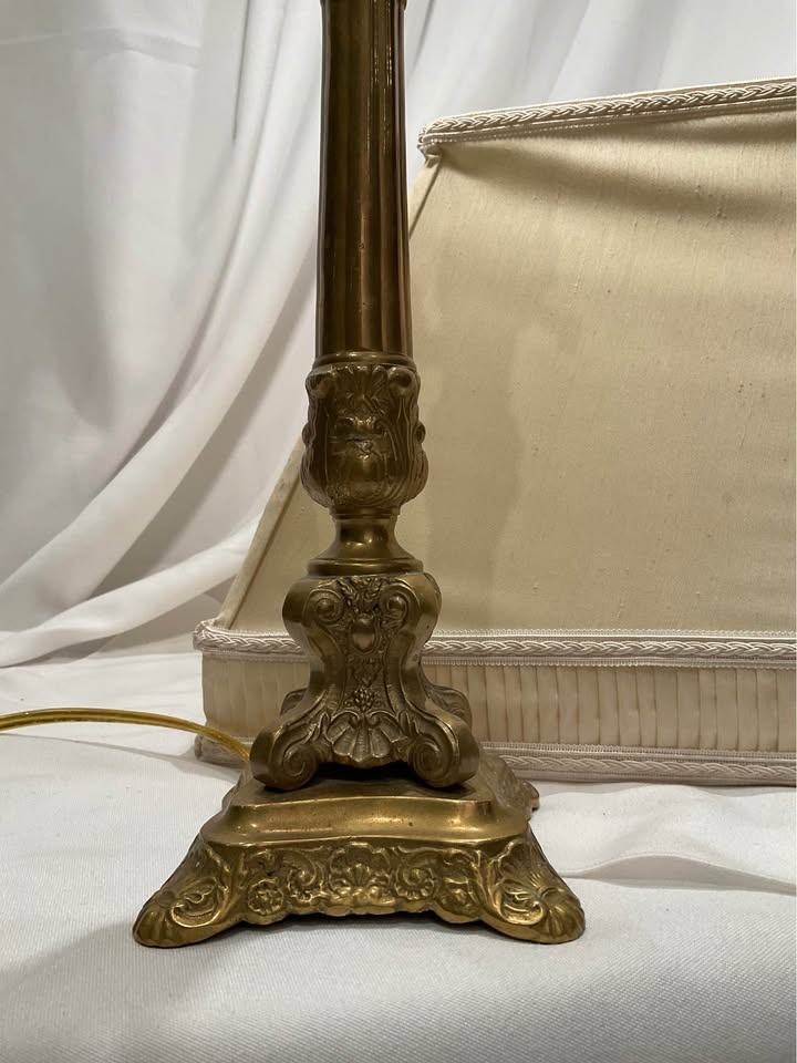 Table Lamp Vintage Brass Hollywood Regency - photo 5