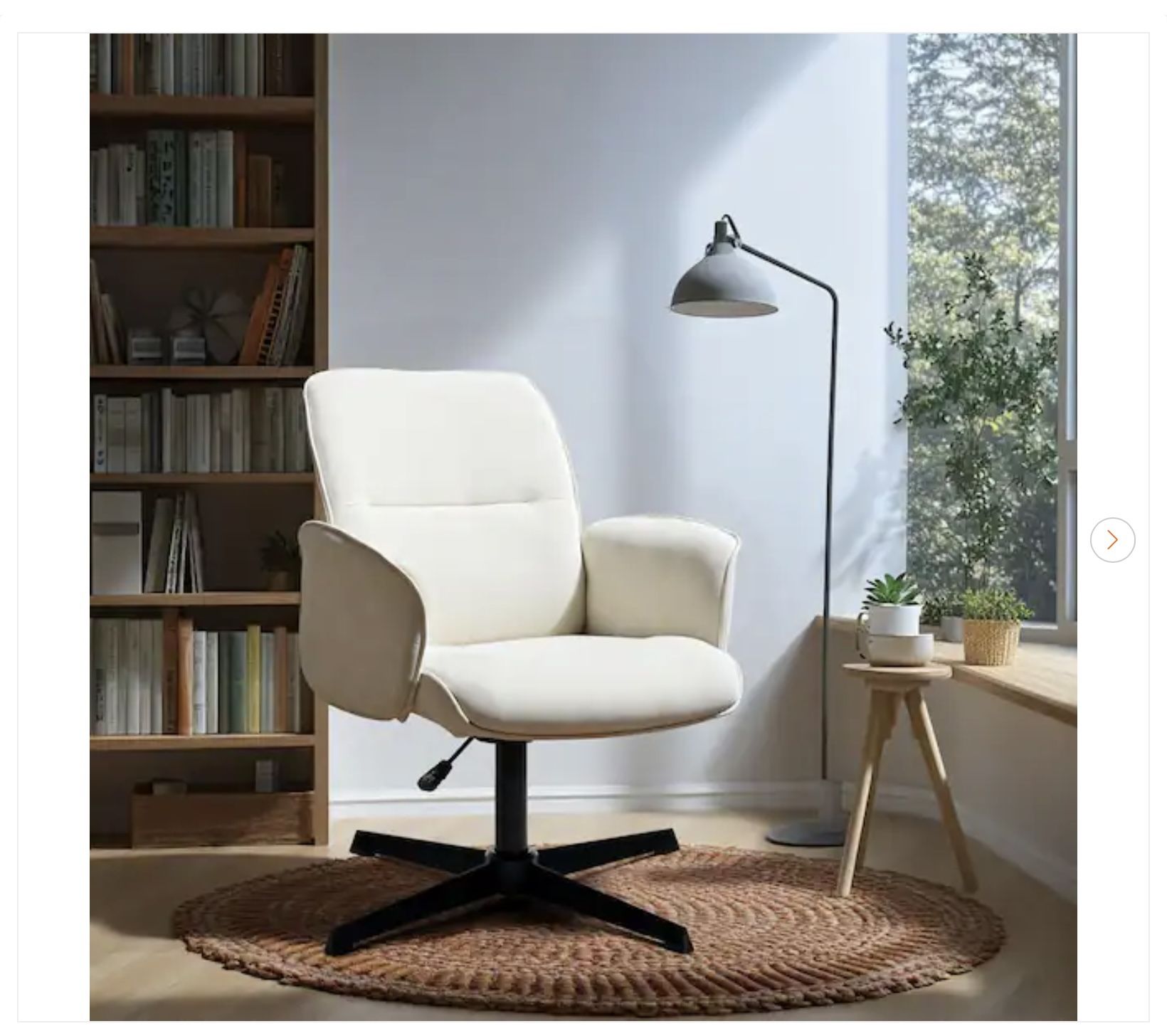 Thomasina Fabric Swivel Office Chair - Beige