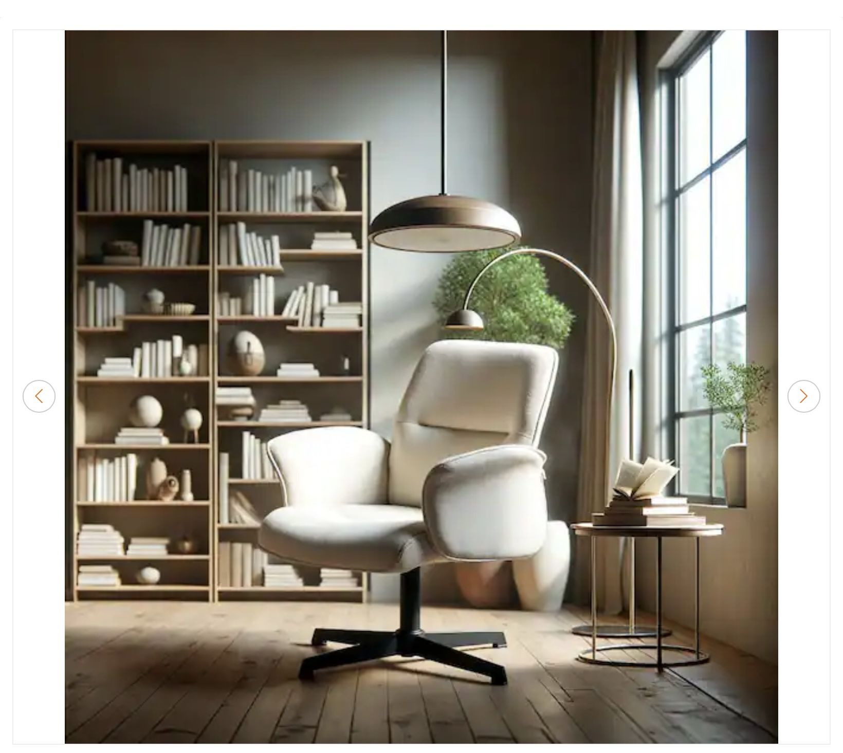 Thomasina Fabric Swivel Office Chair - Beige - photo 2