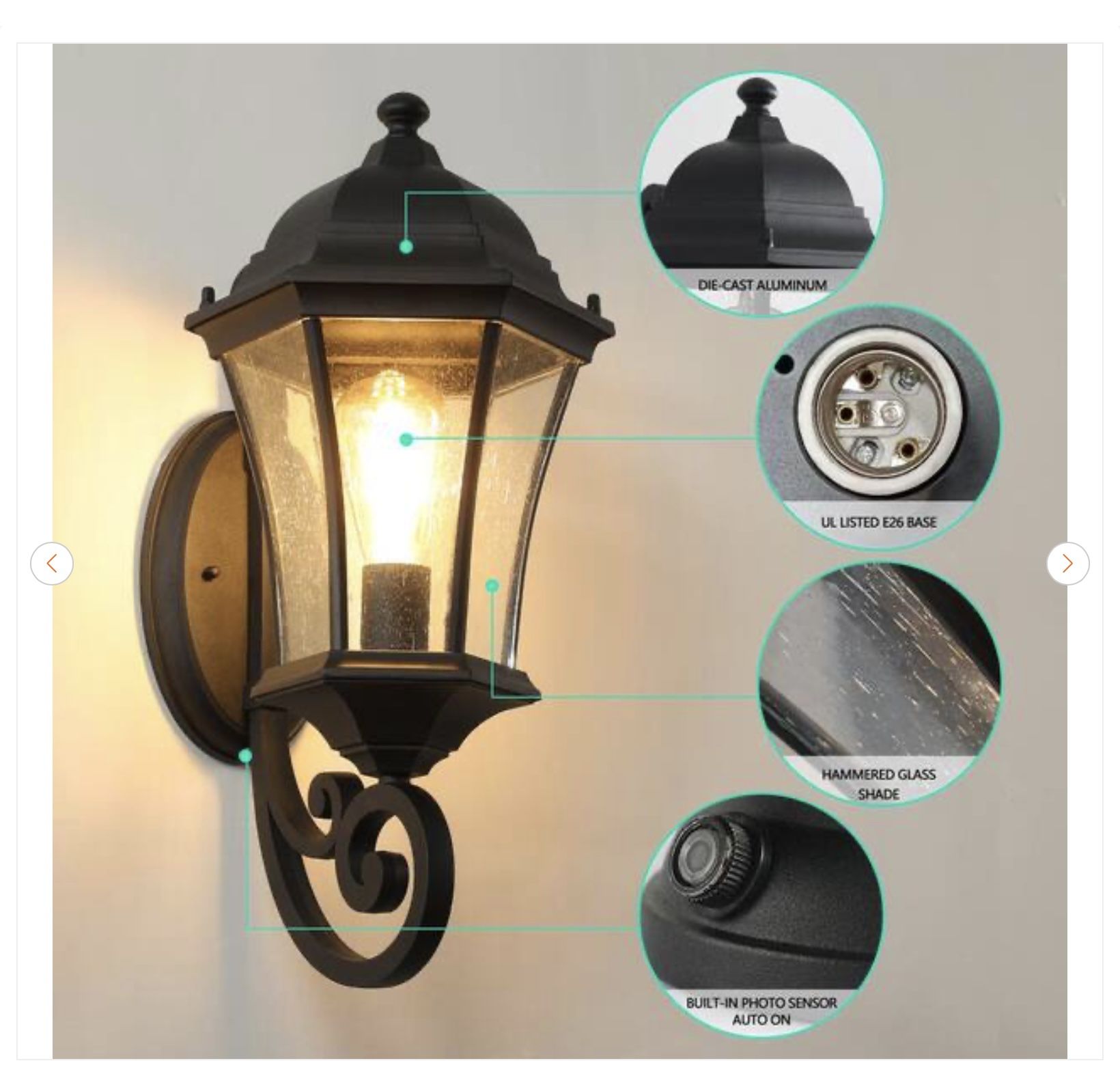 1-Light Wall Lights Porch Lights Outdoor Light Fixtures - photo 4