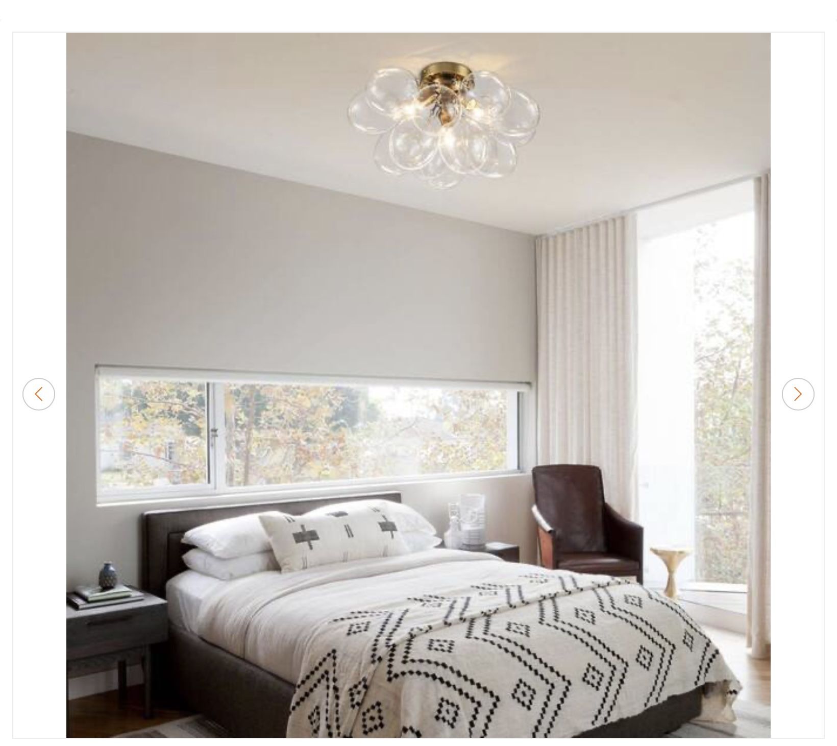 17.7 in. 3-Light Modern Gold Bubble Glass Flush Mount Ceiling Li - photo 3