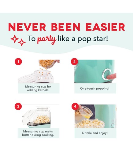 Dash Fresh Pop Popcorn Maker - Oil-Free, Air Popper - photo 4