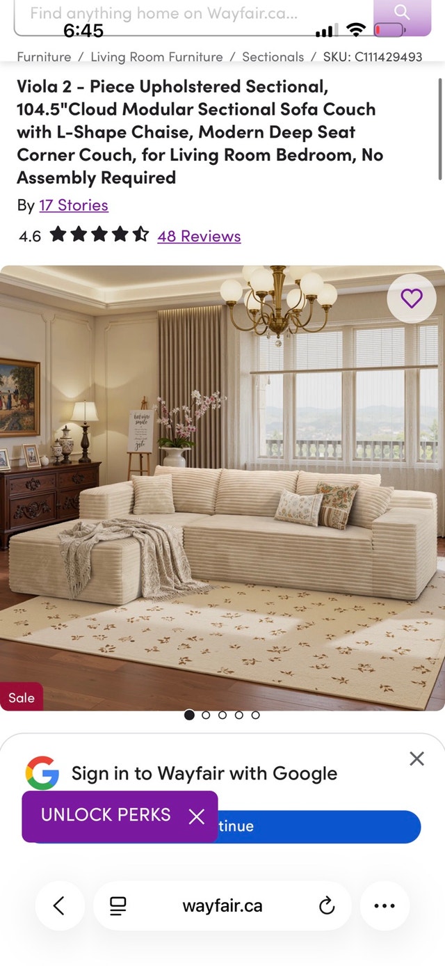 Sectional cloud sofa brand new
