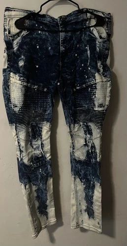 Stylish Blue and White Men's Jeans
