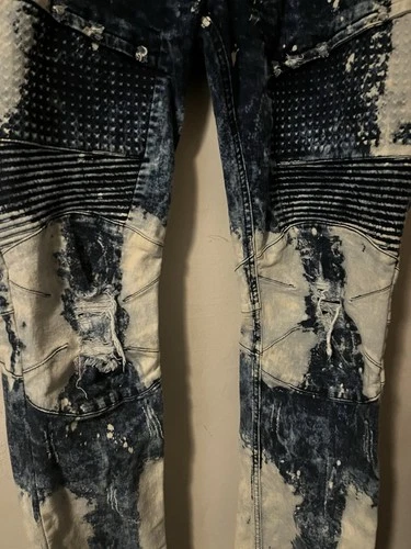 Stylish Blue and White Men's Jeans - photo 2