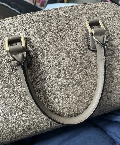 Calvin Klein Tan Satchel with Monogram Design - photo 2