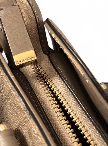 Calvin Klein Tan Satchel with Monogram Design - photo 3