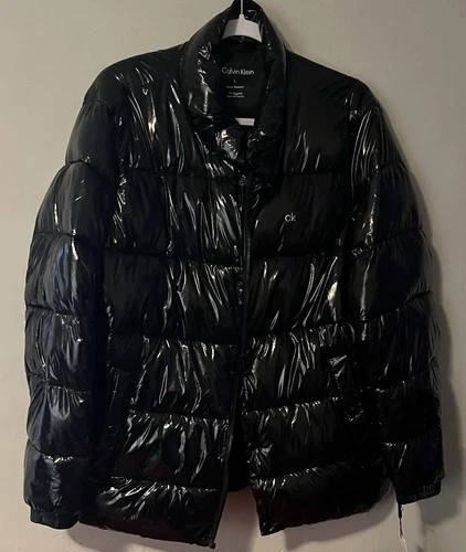 Calvin Klein Shiny Black Puffer Jacket Women's Large