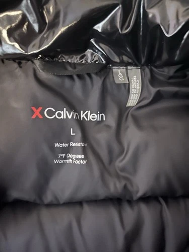 Calvin Klein Shiny Black Puffer Jacket Women's Large - photo 5