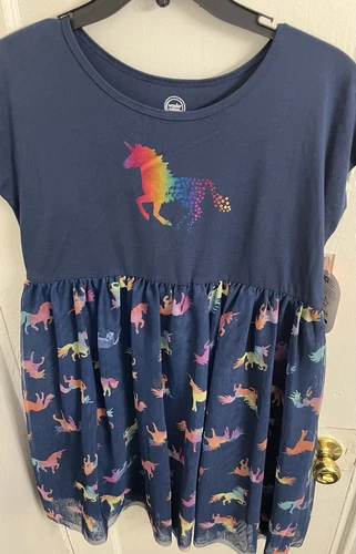 Rainbow Unicorn Tee Dress - Size 14
