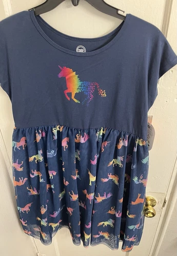Rainbow Unicorn Tee Dress - Size 14 - photo 2