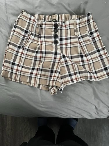 Plaid Tan Women's Shorts by Like An Angel Size 1X