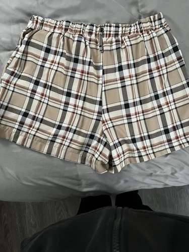 Plaid Tan Women's Shorts by Like An Angel Size 1X - photo 3