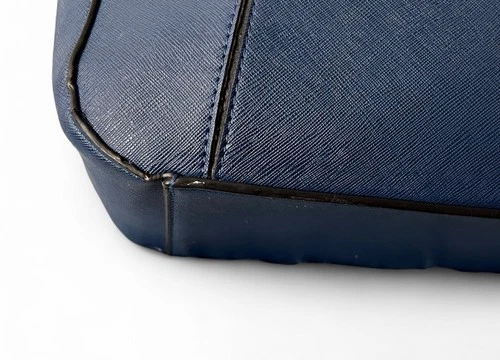 Large Blue Faux Leather Shoulder Bag - photo 3