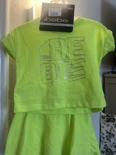 Neon Yellow Bebe Girls Shorts Set