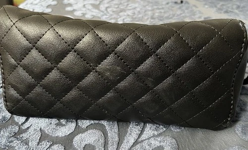 Quilted Black Clutch with Silver Mouse Head Accent - photo 2