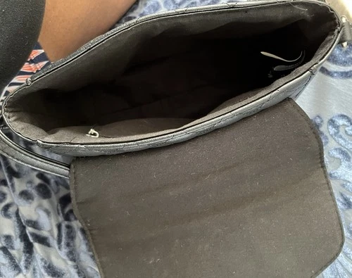 Quilted Black Clutch with Silver Mouse Head Accent - photo 5