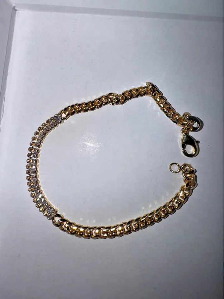 7 in 18K Gold Fill Cuban Baguette thumbnail