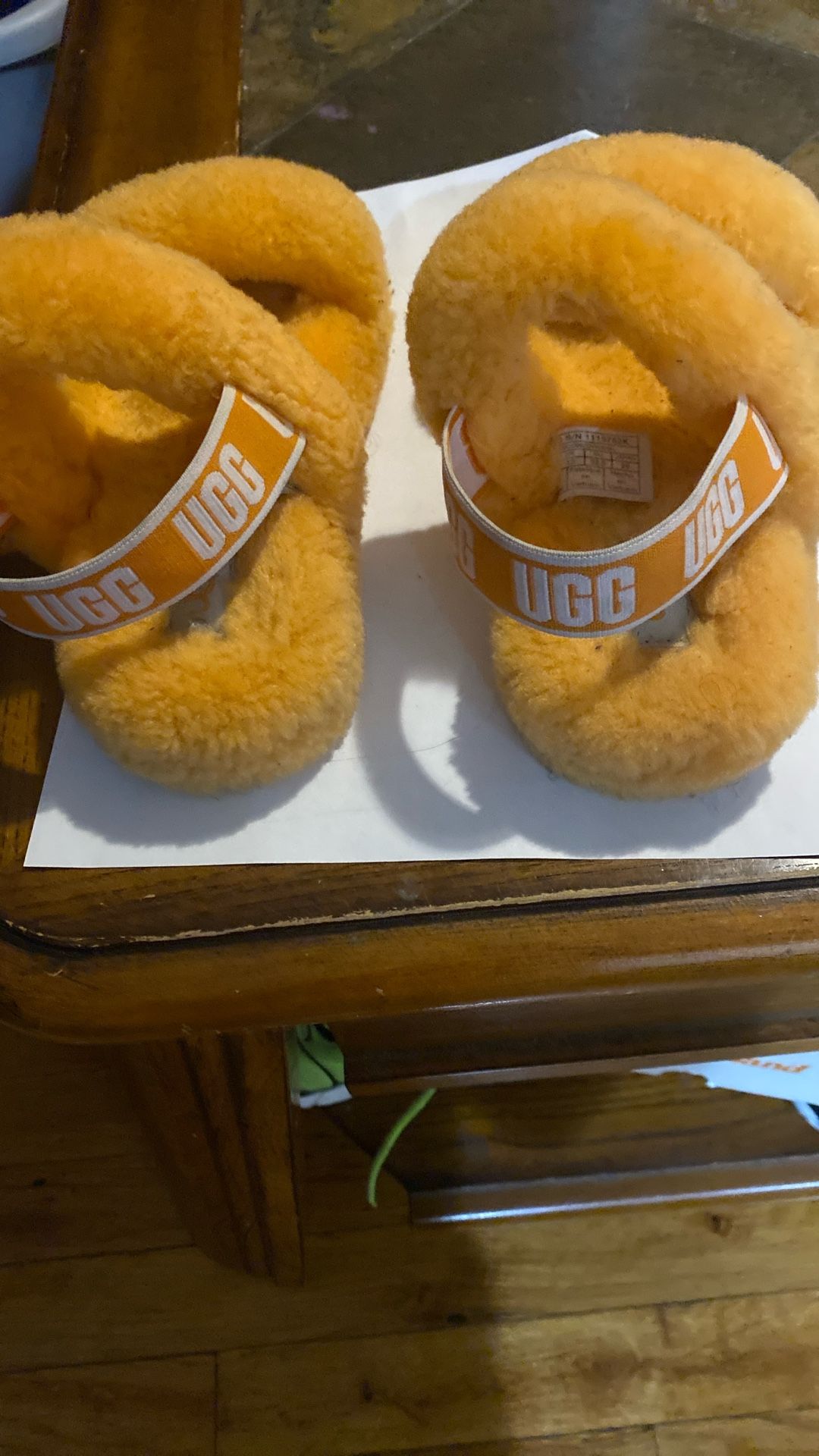 Girls size 1 Gold Uggs Slippers