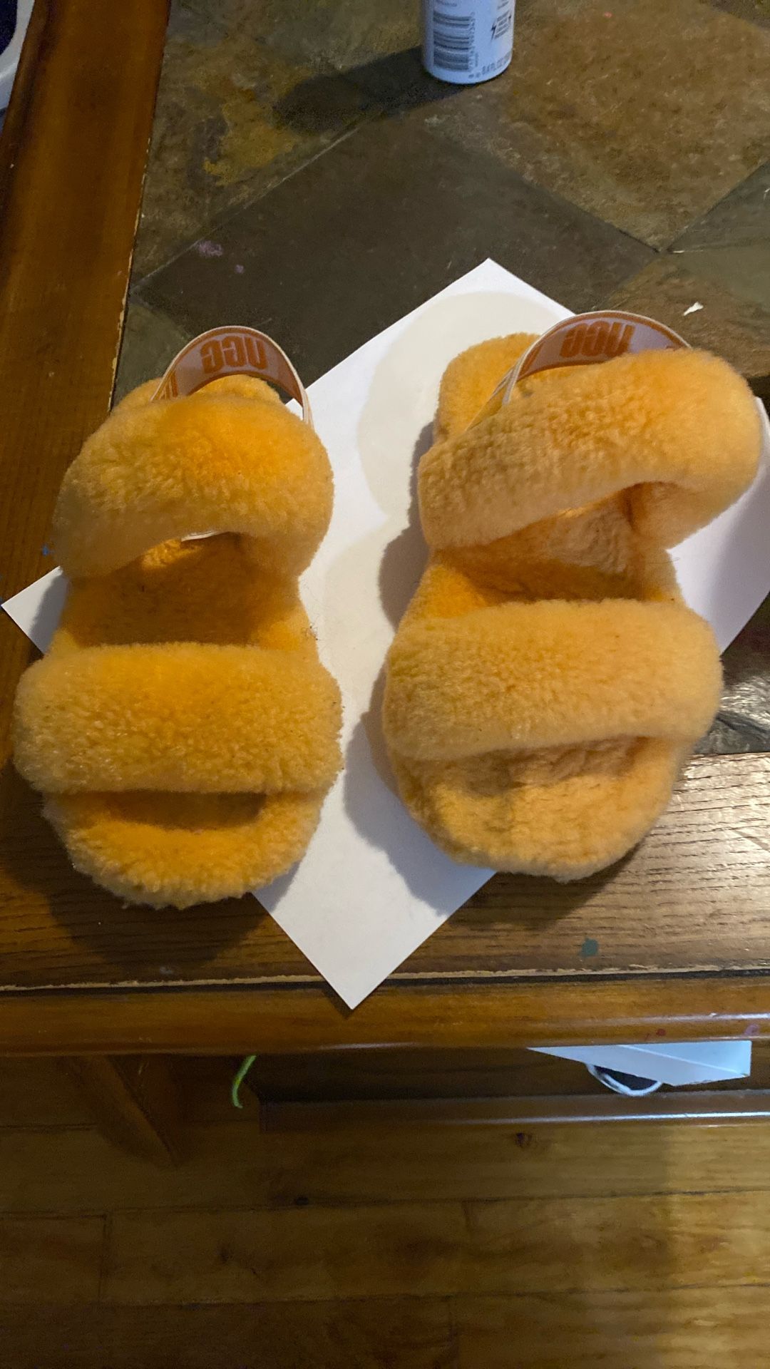 Girls size 1 Gold Uggs Slippers - photo 2