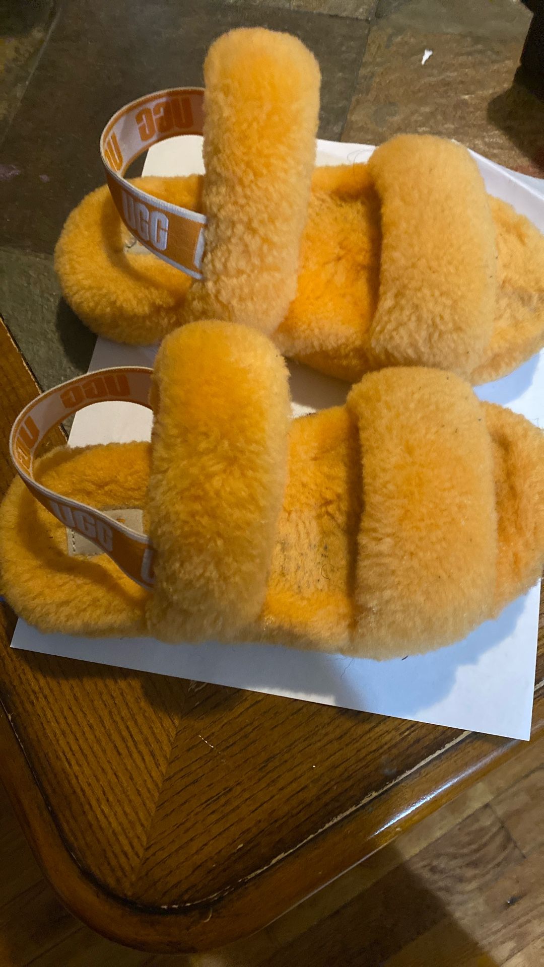 Girls size 1 Gold Uggs Slippers - photo 3