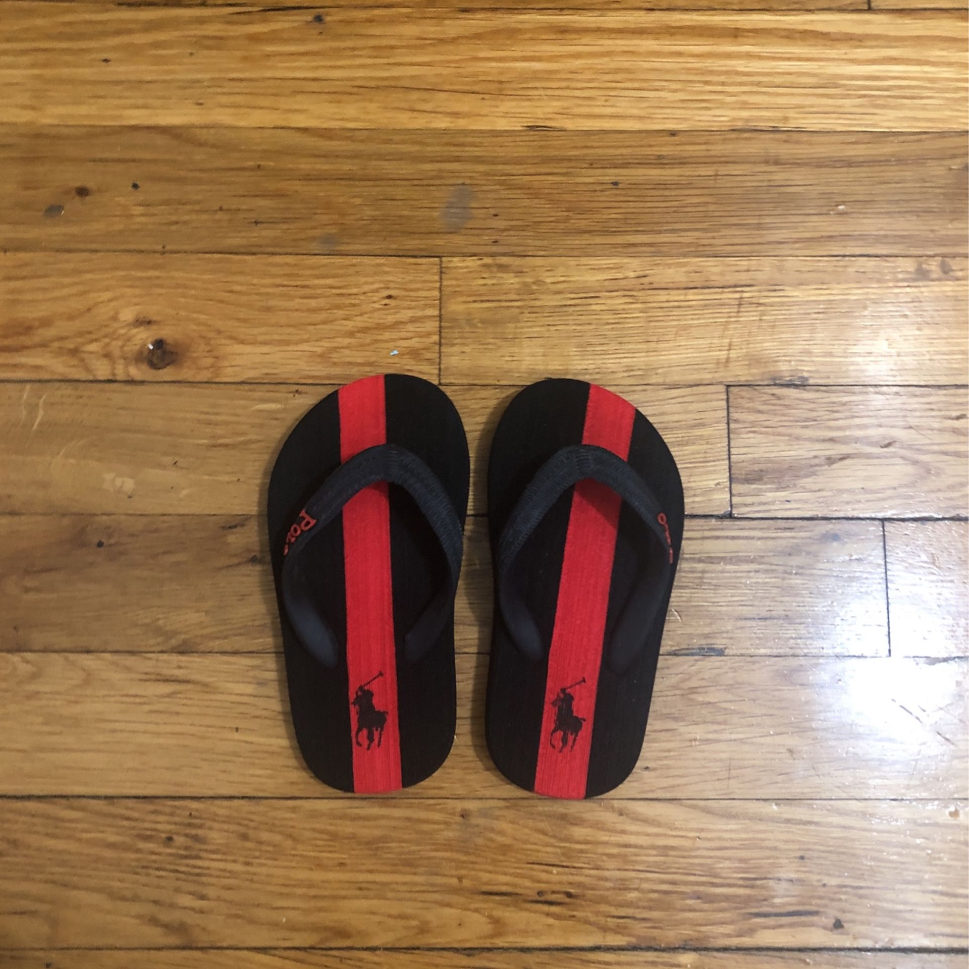 Polo Little Boy Sandals - Black & Red - Size 8