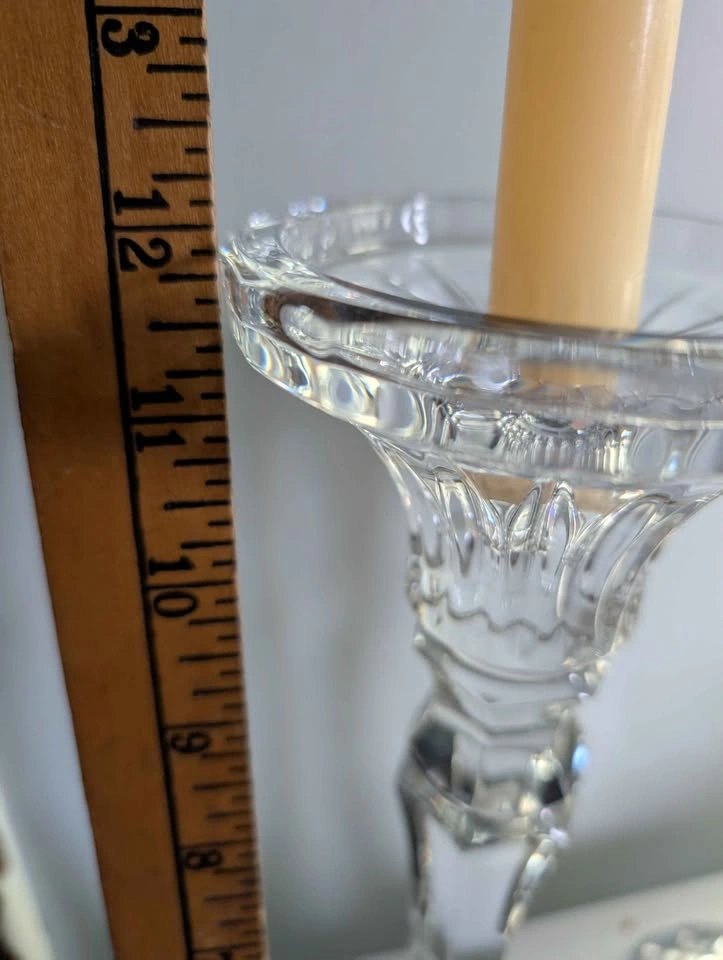 MIKASA ROCHESTER LEAD CRYSTAL 12" TALL CANDLESTICKS CANDLE HOLDE - photo 3